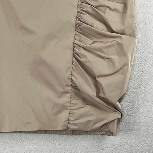 Yigal Azrouel Tan Asymmetric Ruched Side Back Elastic Waist Mini Skirt 6/Med - Picture 5 of 11